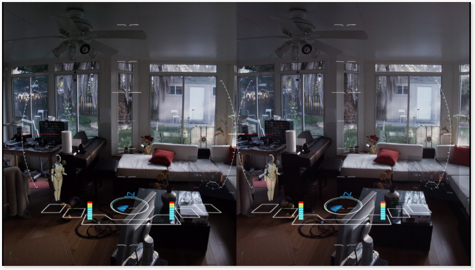 Skyline Robotics SR-1&trade; humanoid's view, throuh a VisoR1&trade; HMD