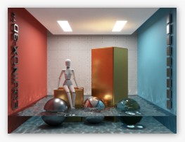 EQUINOX-3D Water siimulation with reflected + transmitted caustics and physically-based materials.