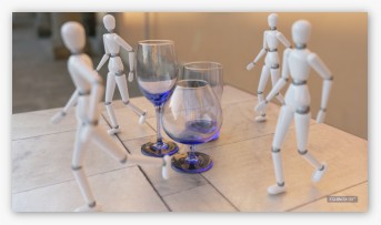 EQUINOX-3D Phisically accurate glasses with volumetric light absorption, HDR environment light and depth-of-field.