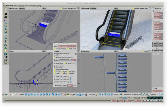 Improved Clone along shape. Escalator - Orient along - OFF.
